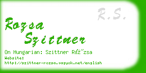 rozsa szittner business card